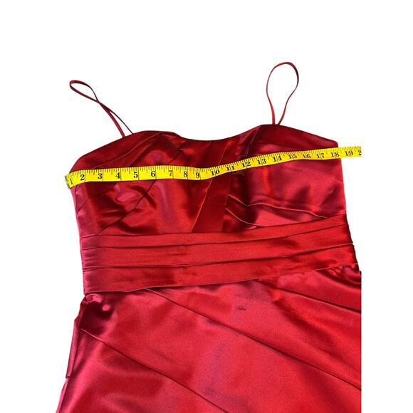 Red Satin Sorella Vita Sweetheart Cocktail Dress - Size 14 - Picture 4 of 16